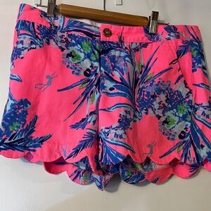 Lilly Pulitzer Tiki Pink Out On a Limb Buttercup Shorts Size 6 EUC